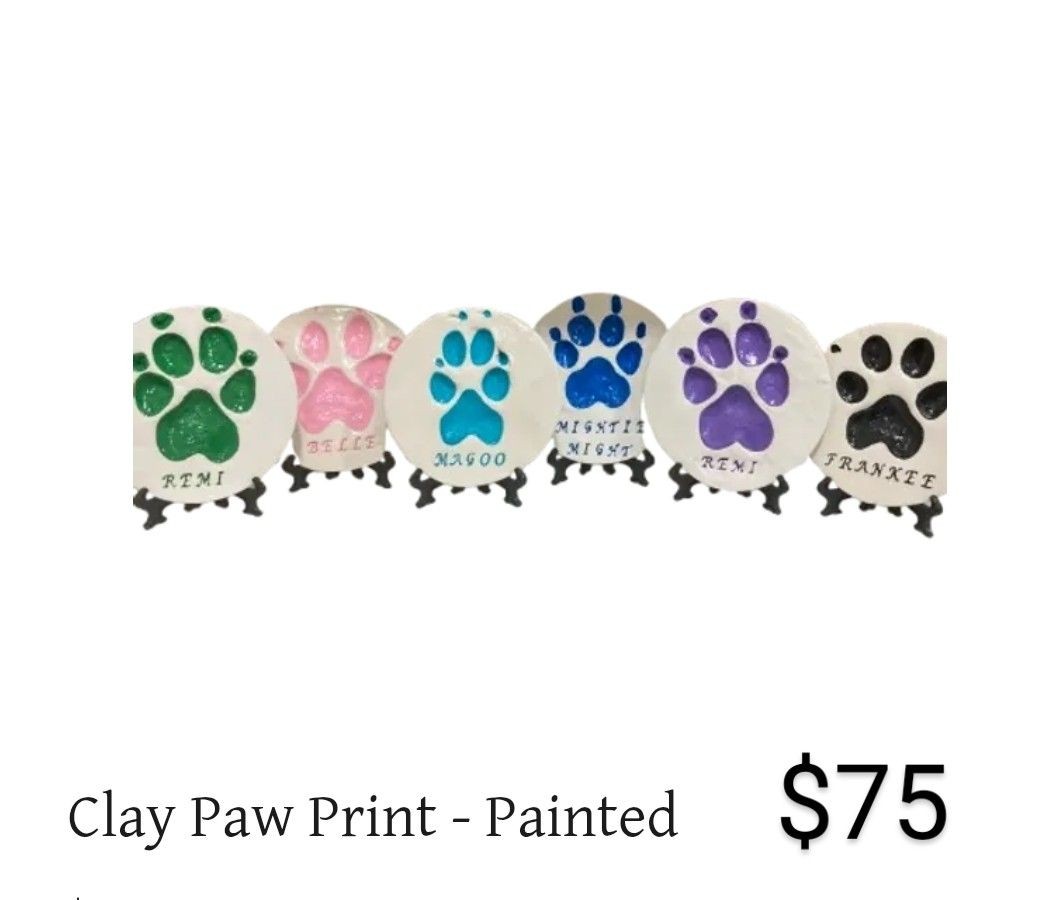 Clay Paw Print - Painted 