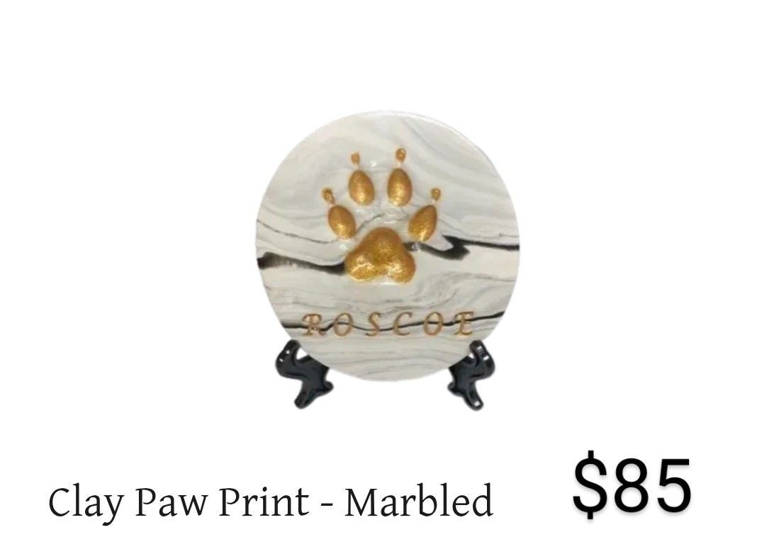 Clay Paw Print - Marbled
